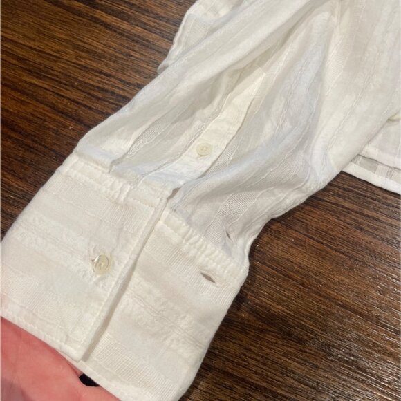 NWT Madewell Sz XS White Straight-Hem Shirt in Cotton Dobby Boxy Sheer NV345 - Picture 9 of 15